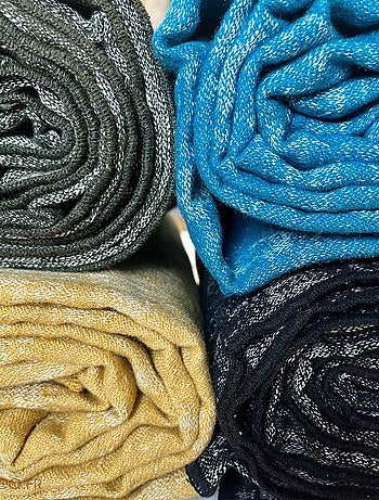 Plaid 145x170 DELFT laine et lin