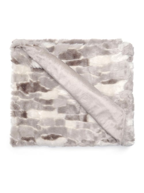 Plaid 150x200 LYNX en fausse fourrure doublée velours - Kiabi