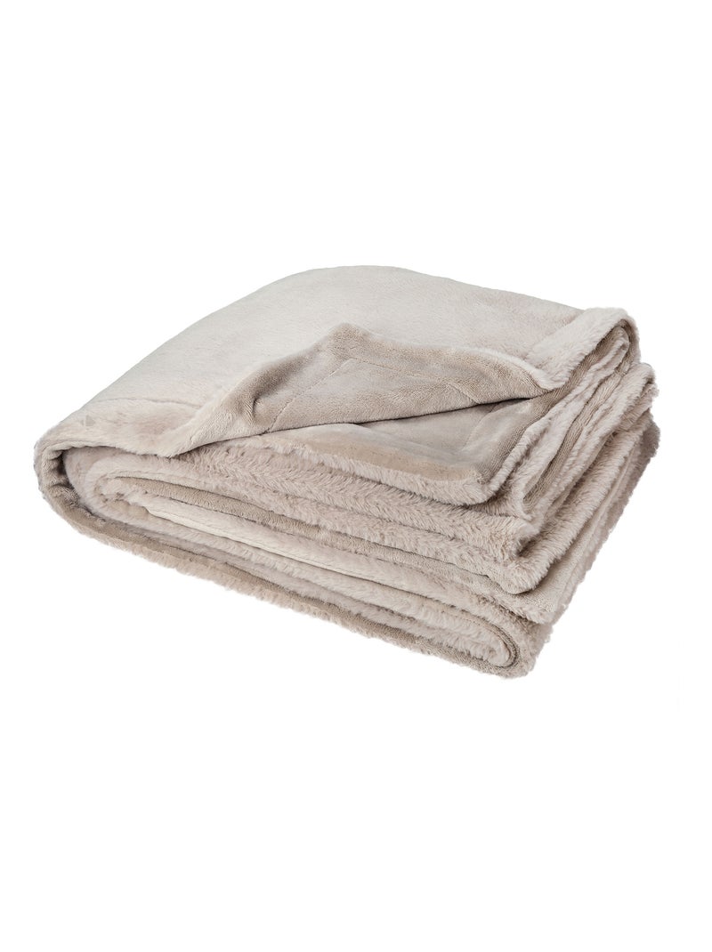 Plaid 150x200 MELLOW polyester Beige argile - Kiabi