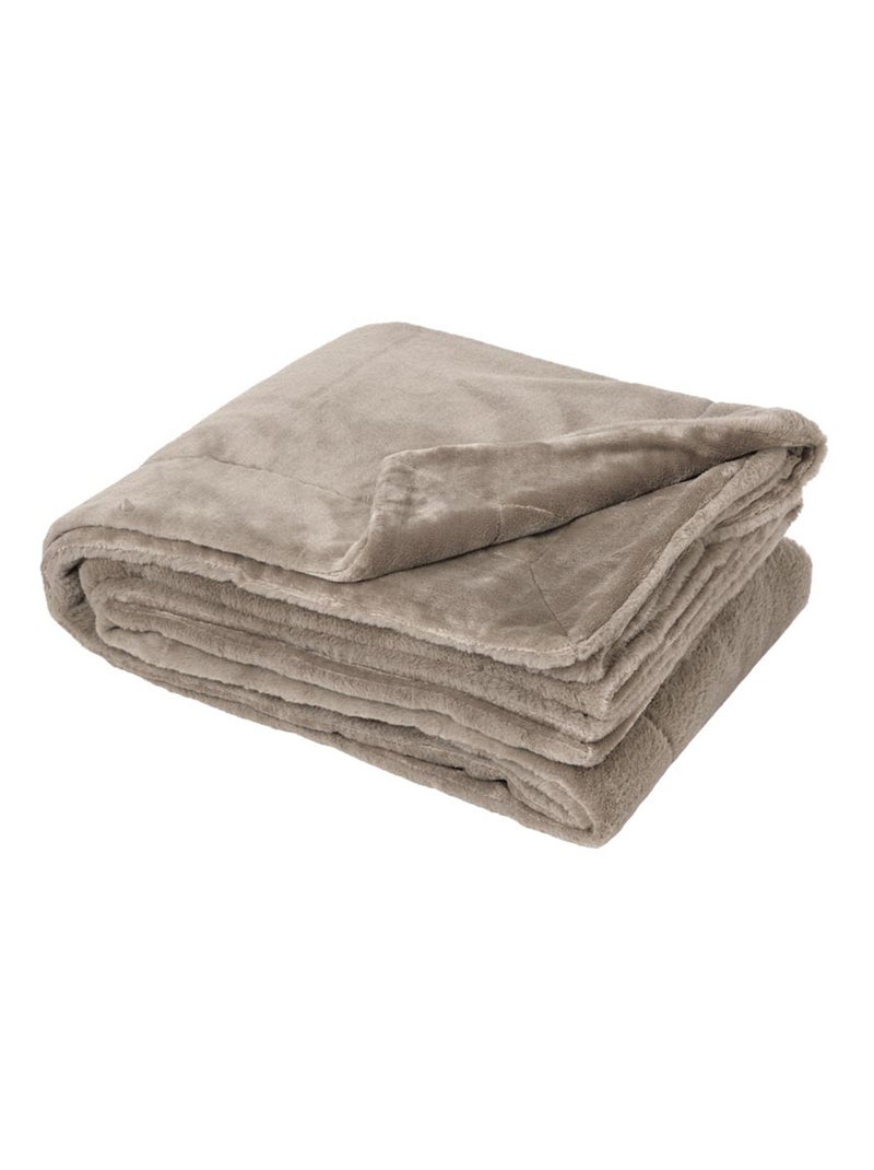 Plaid 150x200 MELLOW polyester Beige foncé - Kiabi