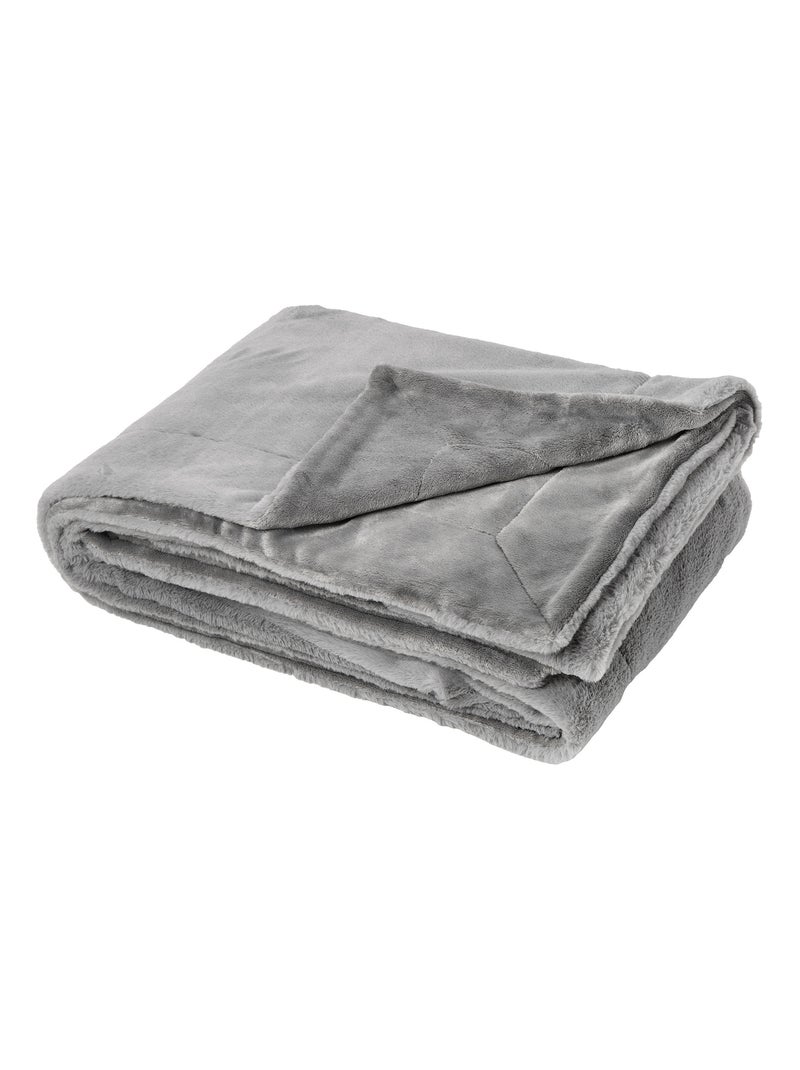 Plaid 150x200 MELLOW polyester Gris moyen - Kiabi
