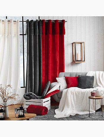 Plaid 180 x 220 cm imitation fourrure Caresse Rouge