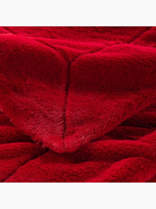 Plaid 180 x 220 cm imitation fourrure Caresse Rouge - Kiabi
