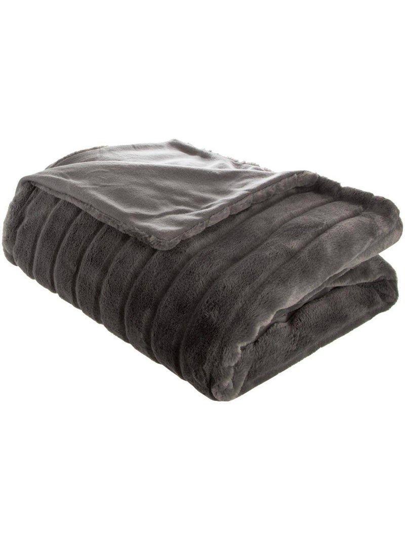 Plaid 2 personnes manoir Gris foncé - Kiabi