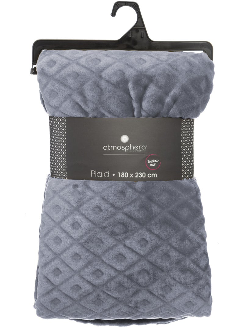 Plaid 3D LOSANGE Gris - Kiabi