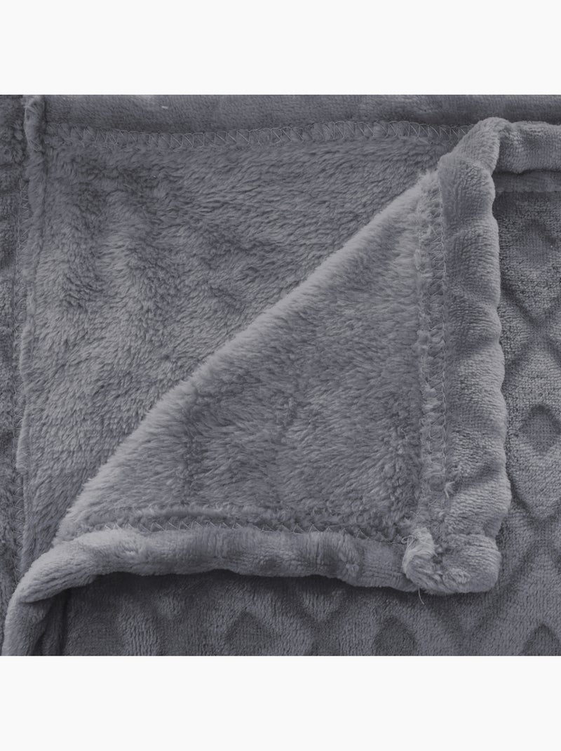 Plaid 3D LOSANGE Gris - Kiabi