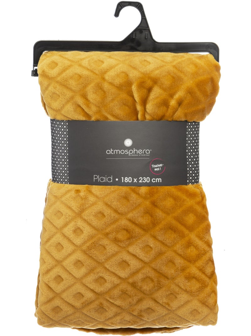 Plaid 3D LOSANGE Jaune - Kiabi