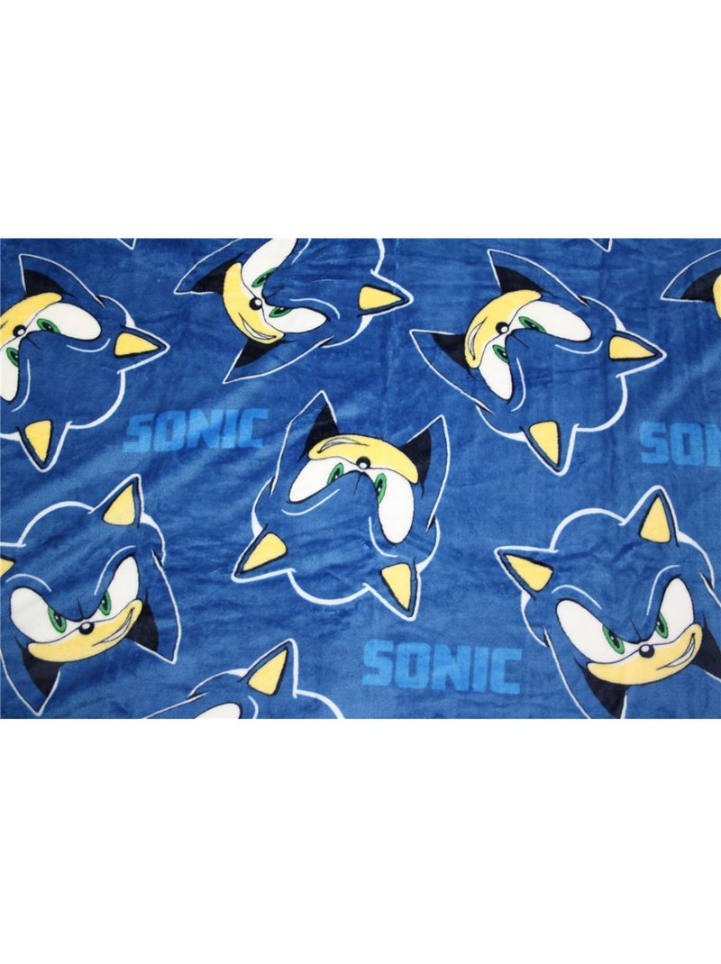 Plaid à capuche - Sonic - 120x150 cm Bleu - Kiabi
