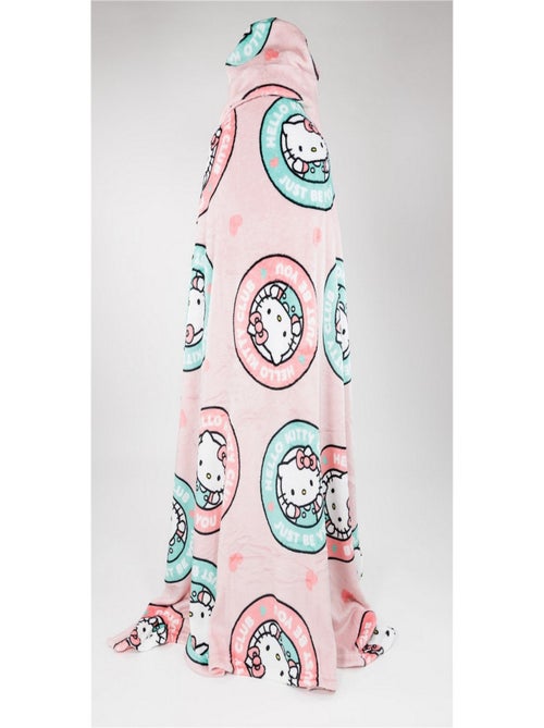 Plaid à capuche 120x150 cm Hello Kitty Rose - Kiabi