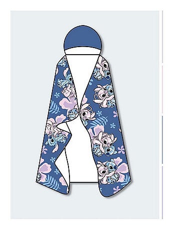 Plaid à capuche 120x150 cm Stitch & Angel (Lilo & Stitch)