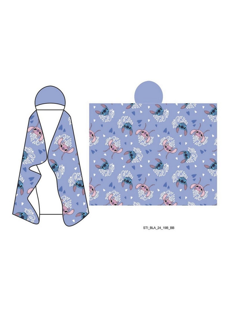 Plaid à capuche 120x150 cm Stitch & Angel (Lilo & Stitch) Bleu - Kiabi