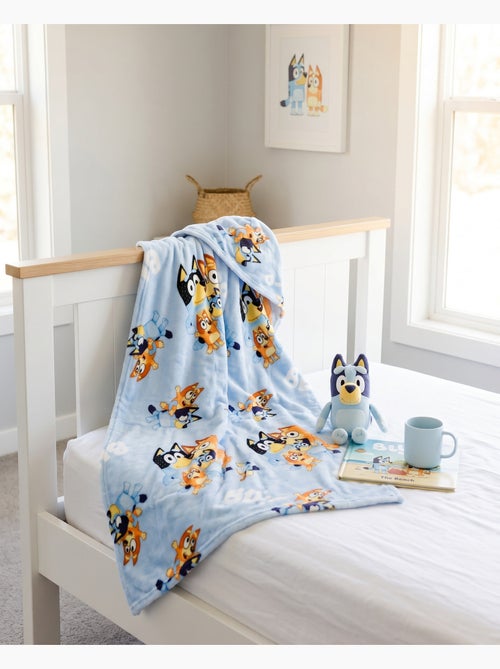 Plaid à Capuche Flanelle Bluey & Bingo 120x150cm – All-Over – 100% Polyester – Licence Officielle - Kiabi