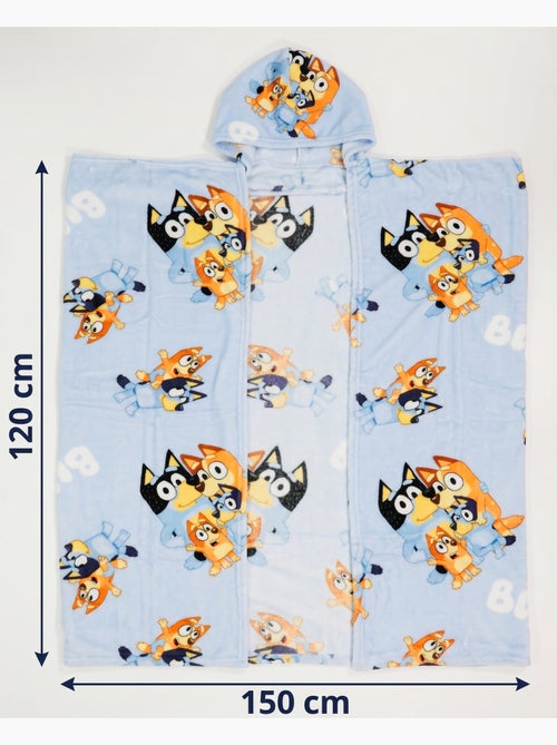Plaid à Capuche Flanelle Bluey & Bingo 120x150cm – All-Over – 100% Polyester – Licence Officielle - Kiabi
