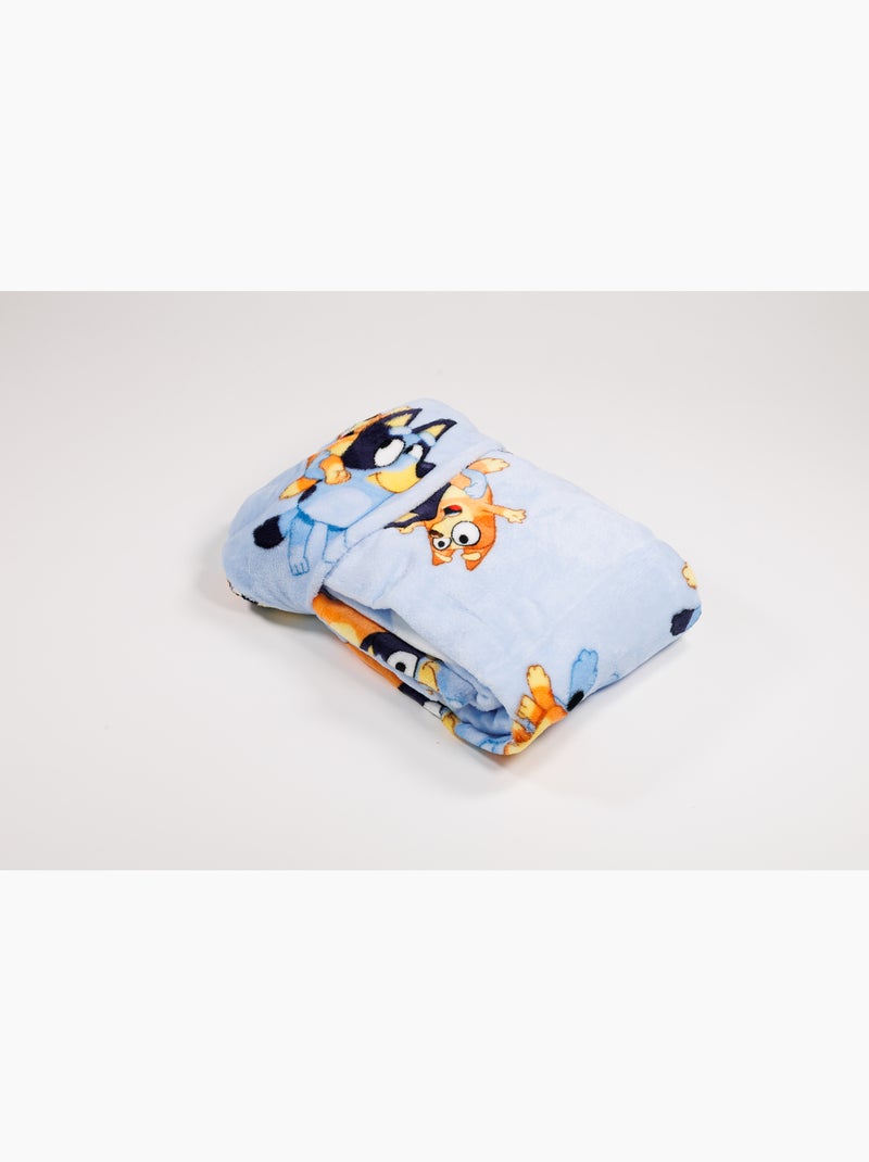 Plaid à Capuche Flanelle Bluey & Bingo 120x150cm – All-Over – 100% Polyester – Licence Officielle Noir Noir Bleu - Kiabi