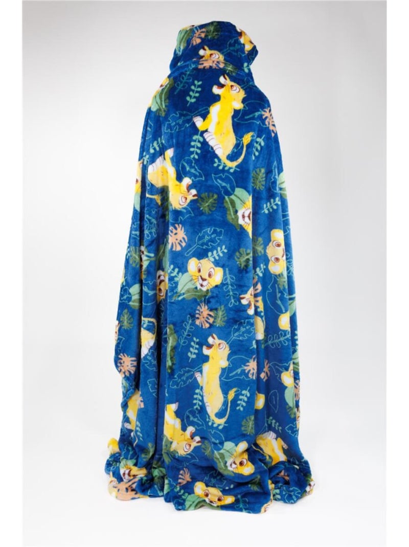 Plaid à Capuche Flanelle Le Roi Lion Simba 120x150cm – Doux et Chaud – Licence Officielle Disney Noir Bleu - Kiabi