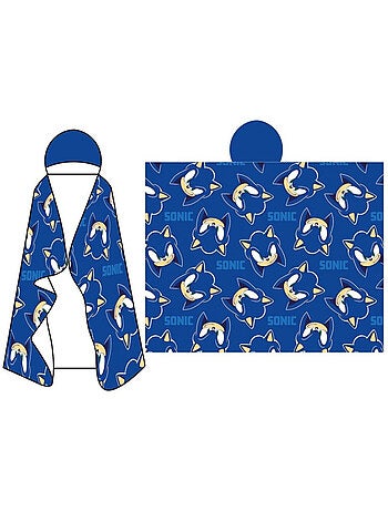 Plaid à Capuche Flanelle Sonic the Hedgehog 120x150cm – Doux et Chaud – Licence Officielle SEGA