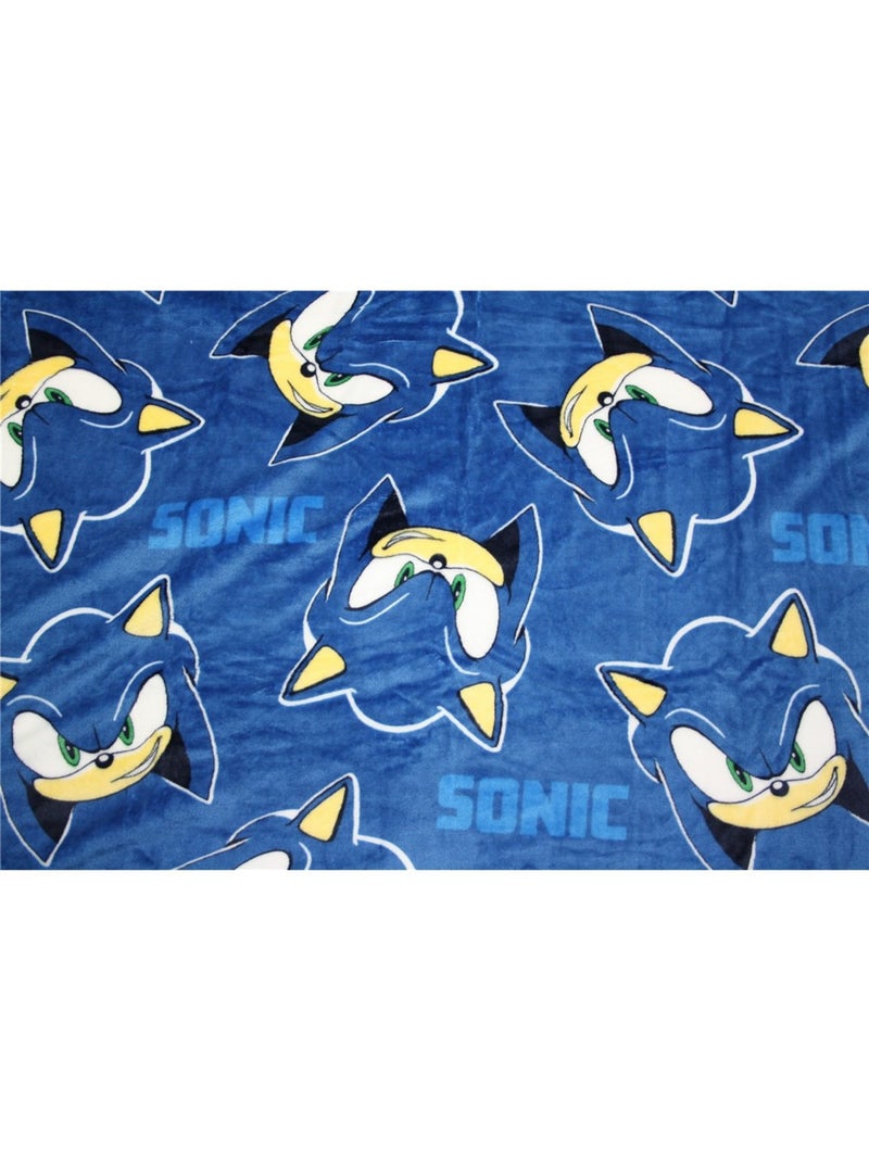Plaid à Capuche Flanelle Sonic the Hedgehog 120x150cm – Doux et Chaud – Licence Officielle SEGA Noir Bleu - Kiabi