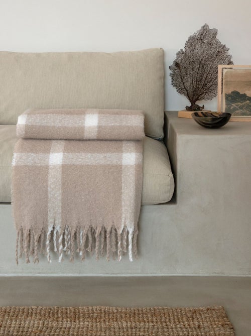 Plaid à carreaux  - Terre de Nuit - Kiabi