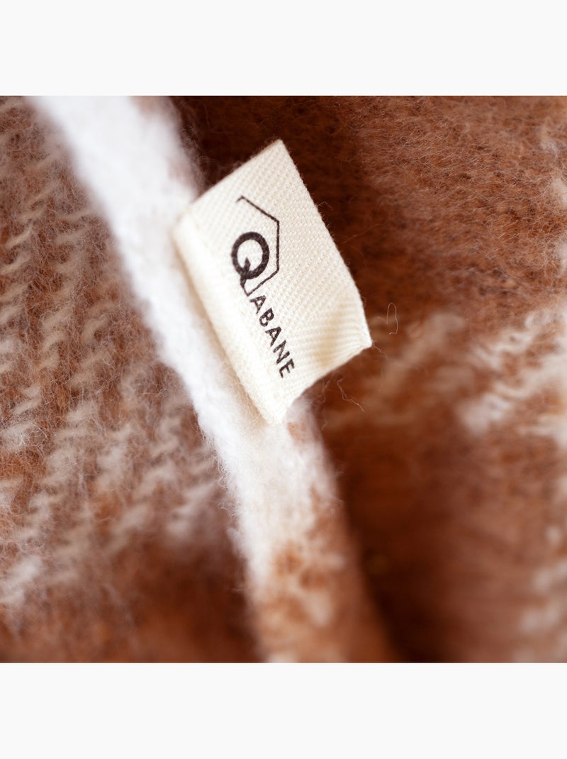 Plaid à carreaux aspect mohair avec franges Marron clair - Kiabi