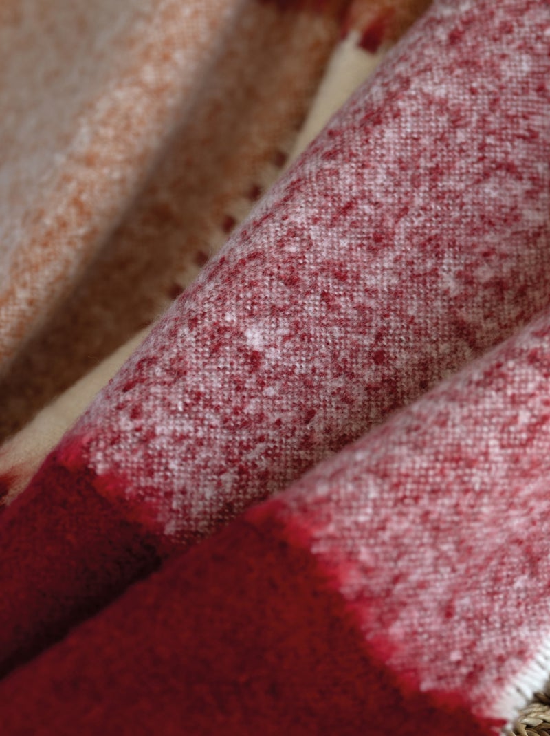 Plaid à carreaux aspect mohair Bordeaux - Kiabi