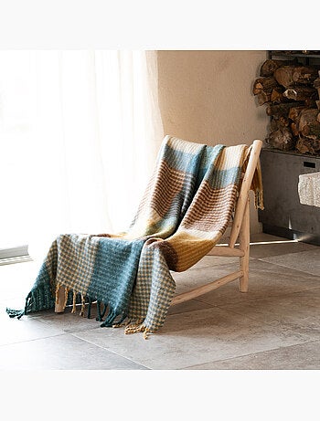 Plaid à carreaux aspect mohair doux