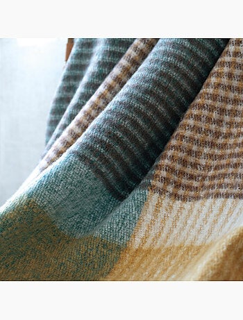 Plaid à carreaux aspect mohair doux