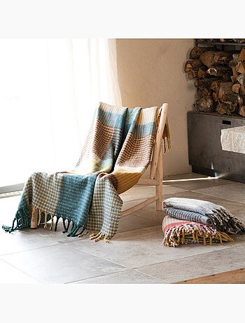 Plaid à carreaux aspect mohair doux