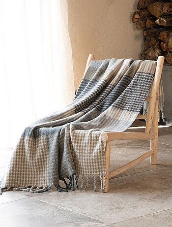 Plaid à carreaux aspect mohair doux
