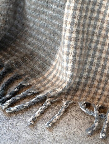 Plaid à carreaux aspect mohair doux