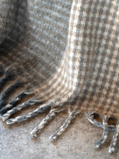 Plaid à carreaux aspect mohair doux - Kiabi