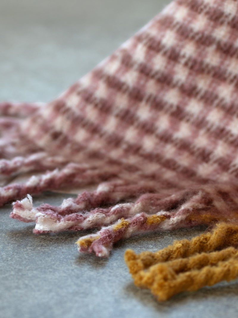 Plaid à carreaux aspect mohair doux Marron clair - Kiabi