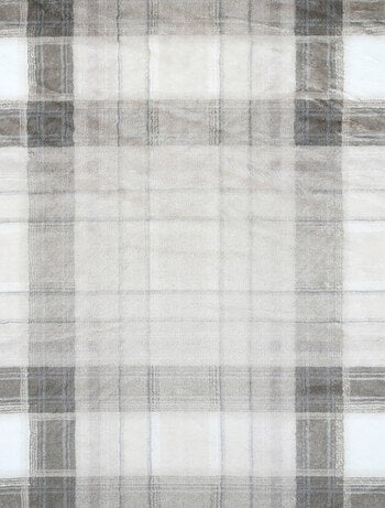 Plaid à carreaux écossais en imitation fourrure
