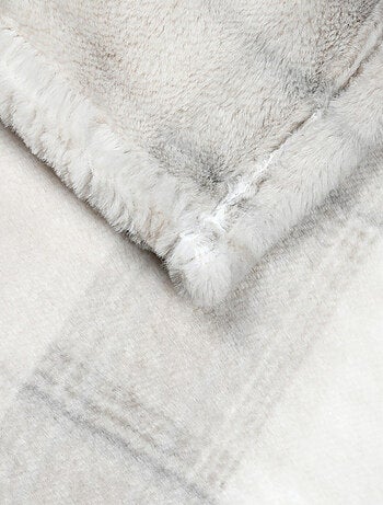 Plaid à carreaux écossais en imitation fourrure