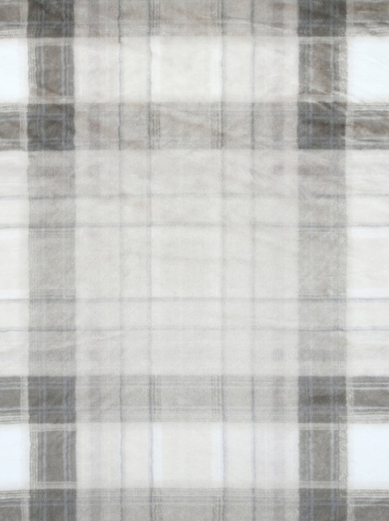 Plaid à carreaux écossais en imitation fourrure Beige - Kiabi