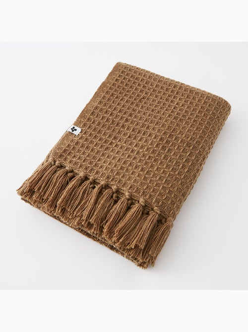 Plaid à frange - en fibres recyclées - doux et chaud — Gabin - Kiabi