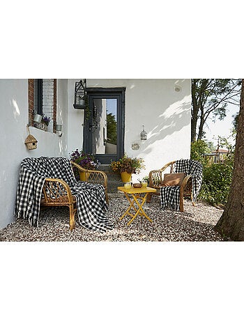 Plaid à franges - Pied de poule - Gabriel