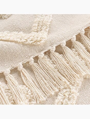 Plaid à franges 125x150 coton polyester tufté inca