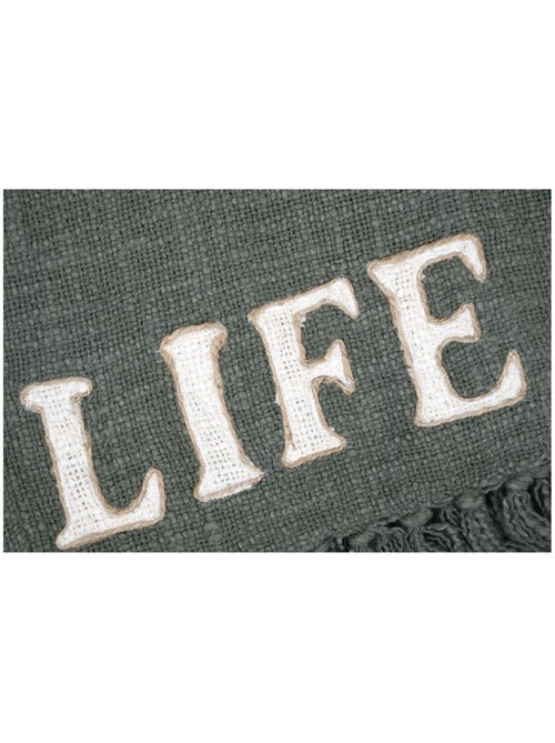 Plaid a franges brodé - Kiabi Plaid a franges brodé - Kiabi