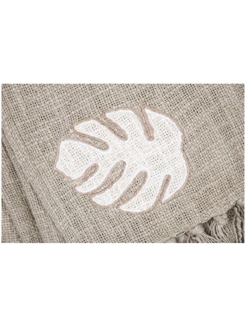 Plaid a franges brodé - Kiabi Plaid a franges brodé - Kiabi