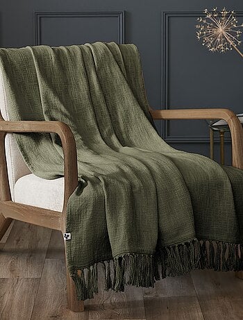 Plaid à franges chaud Lina - Terre de Nuit