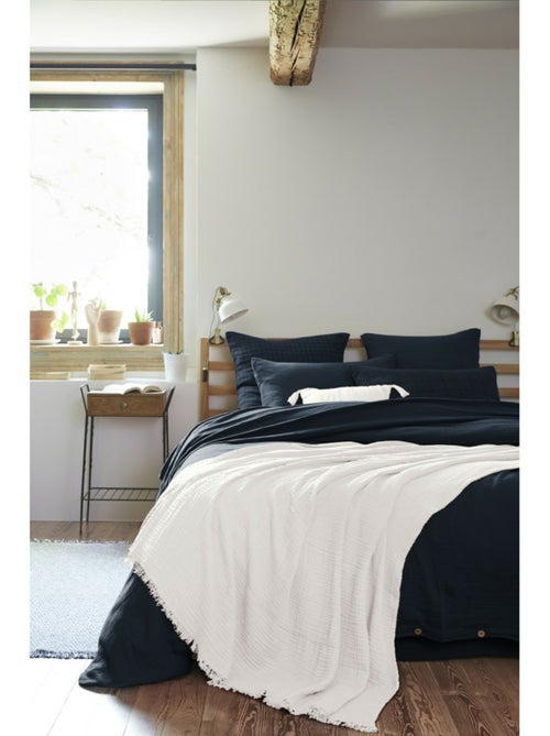 Plaid à franges – Double Gaze de Coton – GAÏA - Kiabi