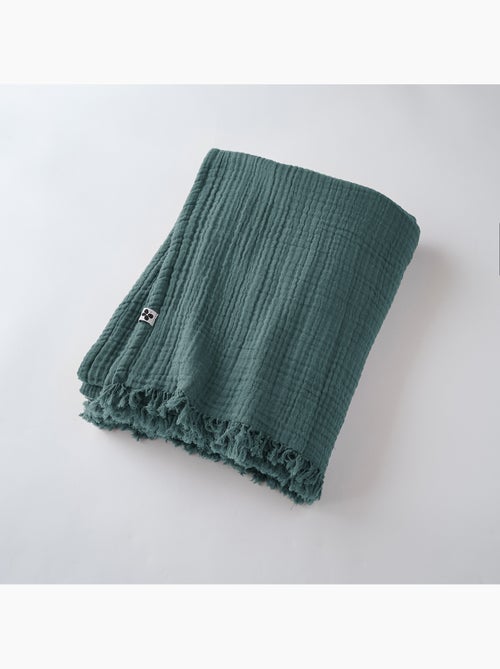 Plaid à franges – double gaze de coton – gaïa - Kiabi Plaid à franges – double gaze de coton – gaïa - Kiabi