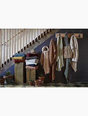 Plaid à franges – Double Gaze de Coton – GAÏA