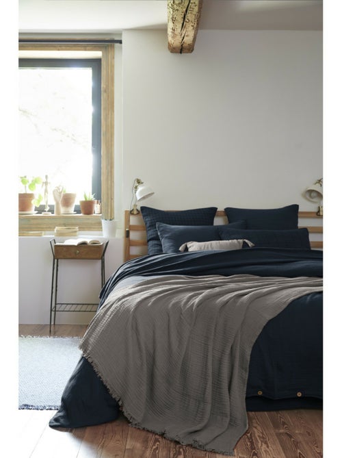 Plaid à franges – double gaze de coton – gaïa - Kiabi Plaid à franges – double gaze de coton – gaïa - Kiabi
