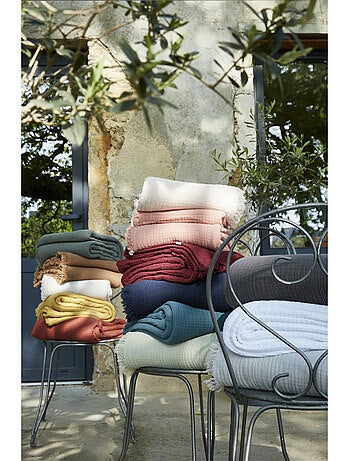 Plaid à franges – Double Gaze de Coton – GAÏA