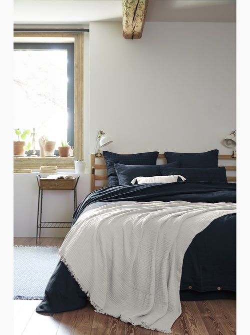 Plaid à franges – double gaze de coton – gaïa - Kiabi Plaid à franges – double gaze de coton – gaïa - Kiabi
