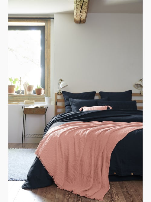 Plaid à franges – double gaze de coton – gaïa - Kiabi Plaid à franges – double gaze de coton – gaïa - Kiabi