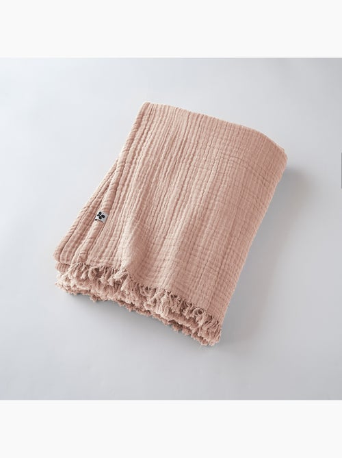 Plaid à franges – double gaze de coton – gaïa - Kiabi Plaid à franges – double gaze de coton – gaïa - Kiabi