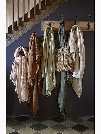 Plaid à franges – Double Gaze de Coton – GAÏA