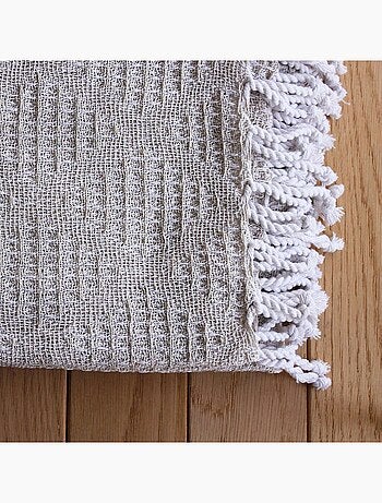 Plaid a franges effet tricot Dune